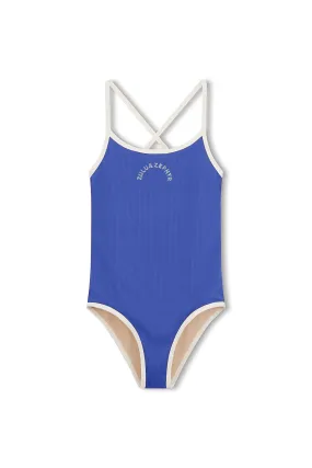 Mini Rib Logo One Piece - Deep Blue