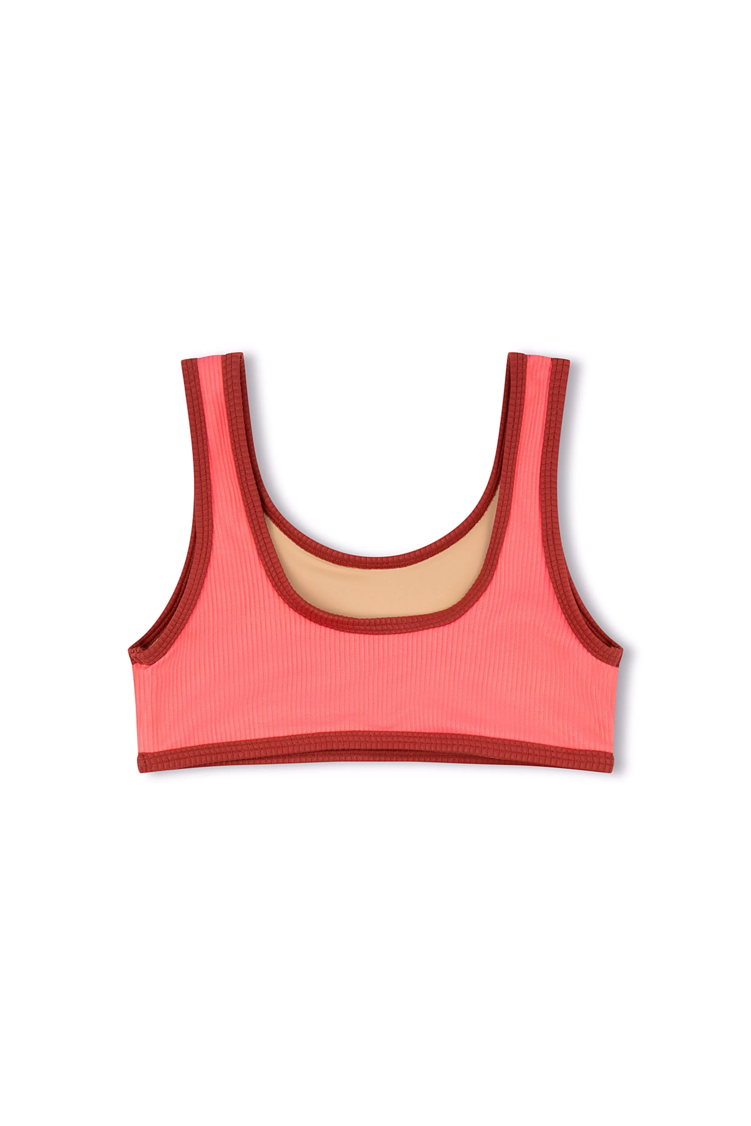 Mini Scoop Bikini Top - Coral