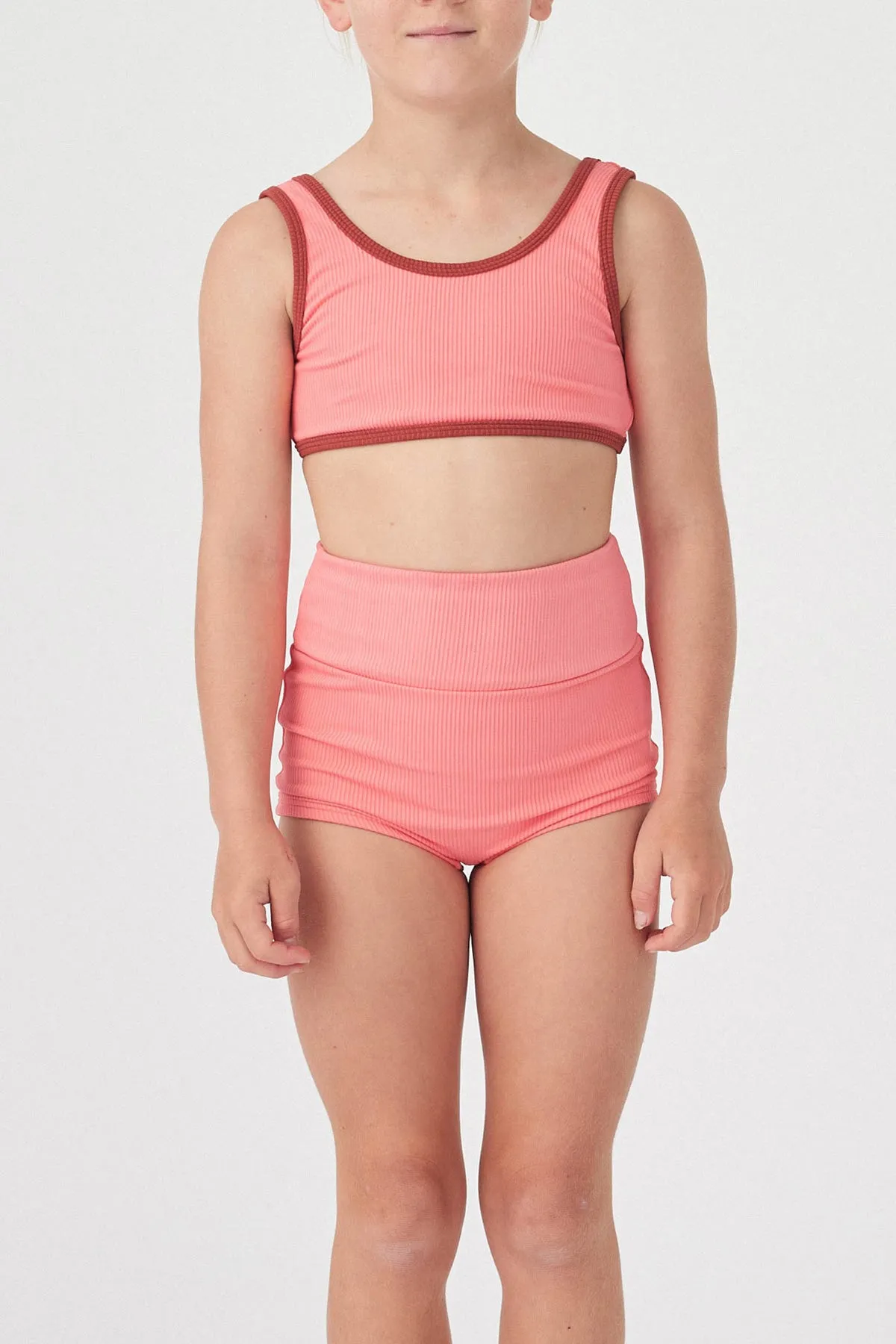 Mini Scoop Bikini Top - Coral