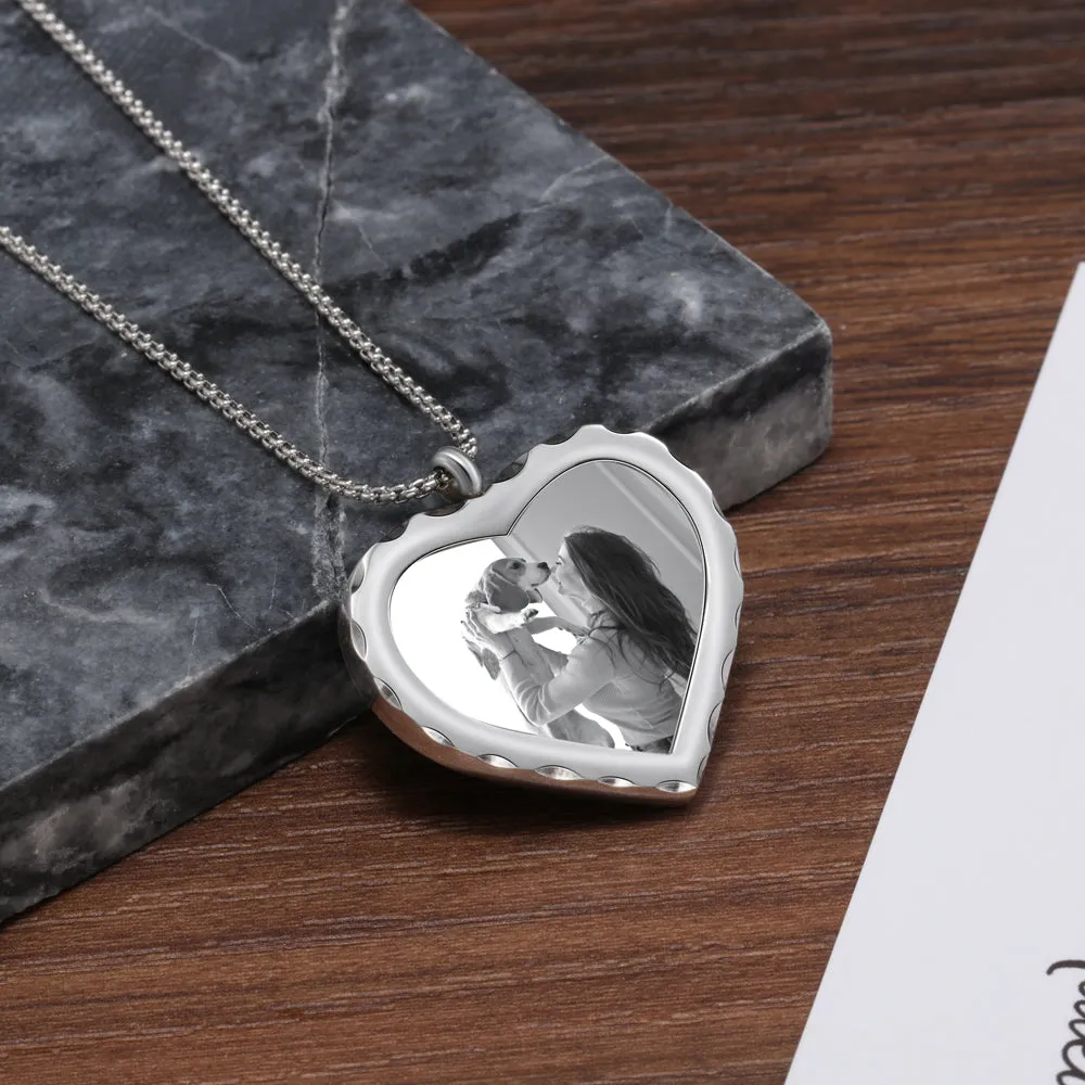 New Custom Photo Pendant Heart Necklace