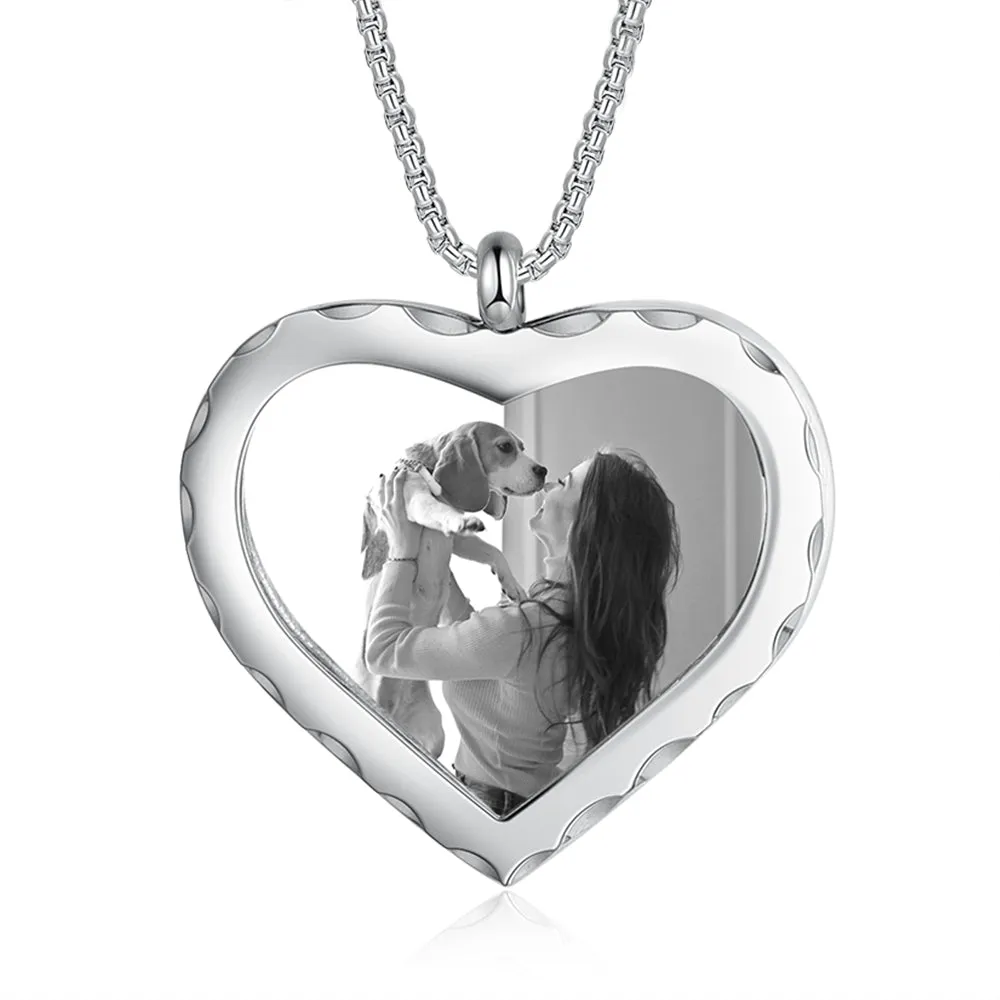 New Custom Photo Pendant Heart Necklace