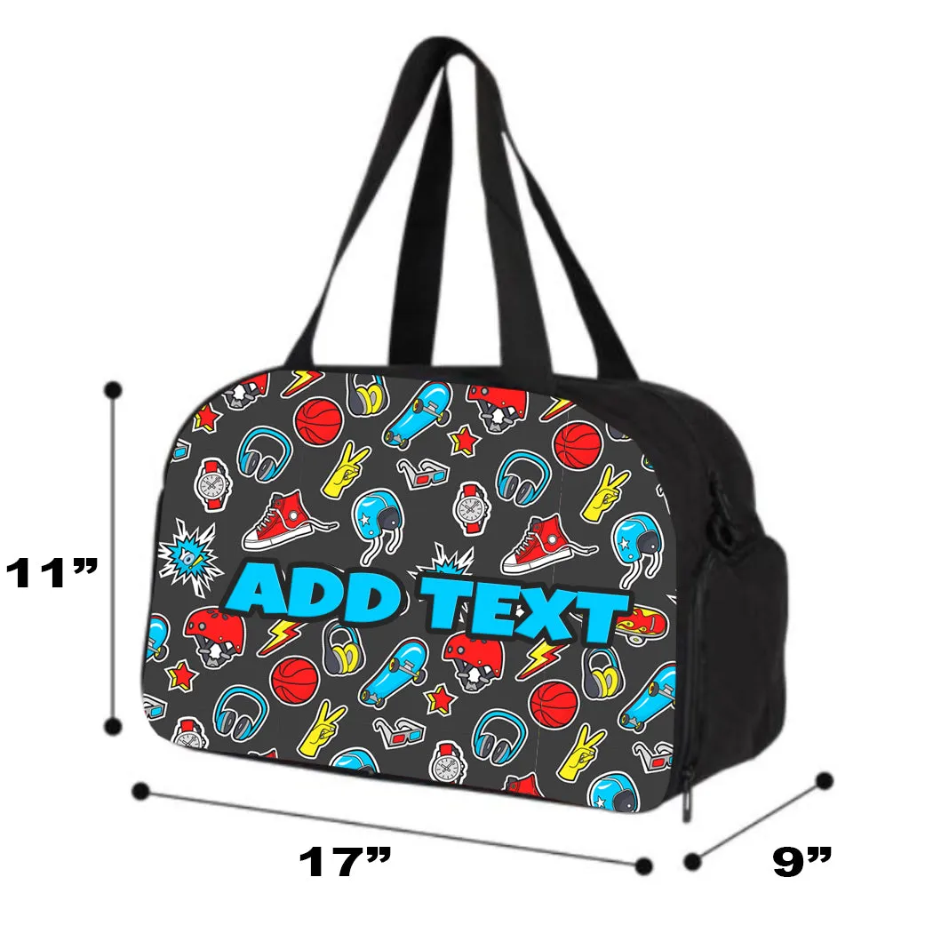 Personalized Backpacks, Lunch Bags, Duffel Bags, or Water Bottles with Full-Color - Skater Stickers