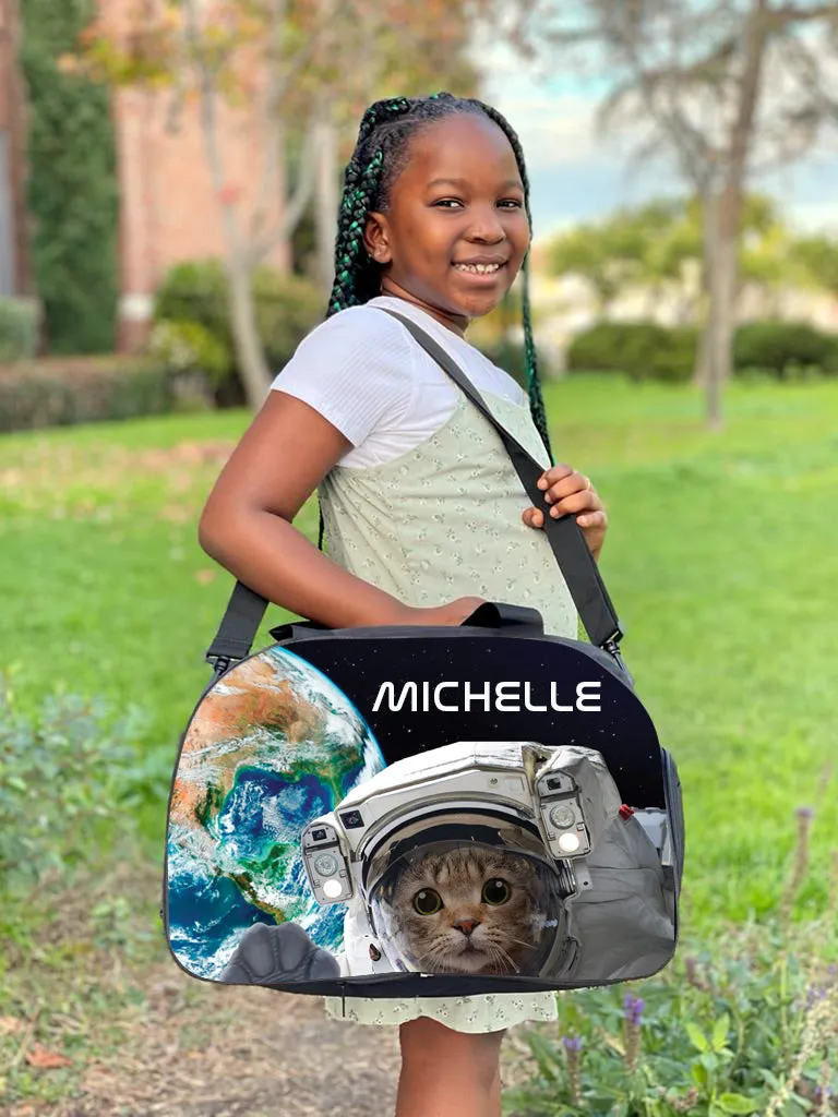 Personalized Full Color Backpacks / Lunch Bag / Duffel Bag - Space Cat