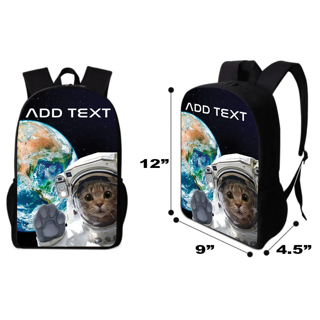 Personalized Full Color Backpacks / Lunch Bag / Duffel Bag - Space Cat