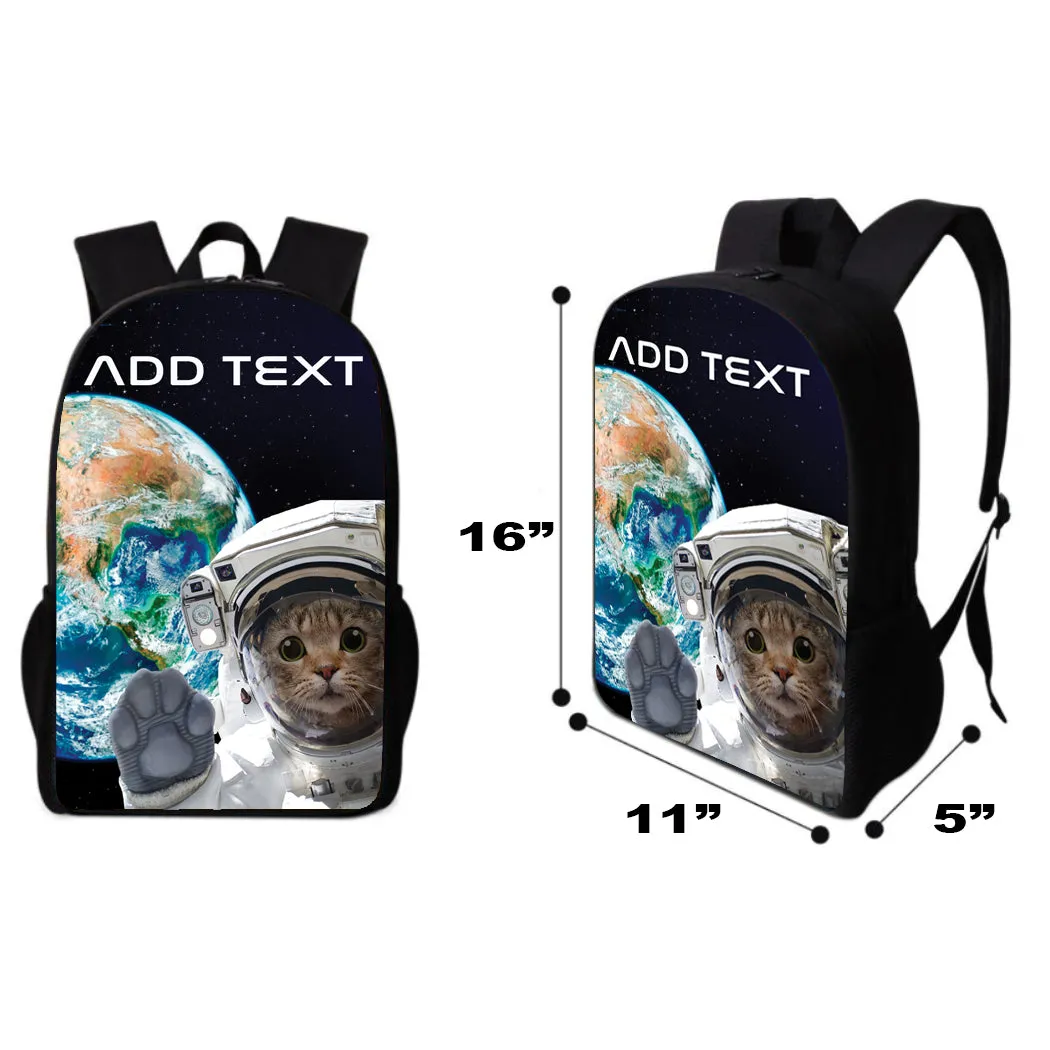 Personalized Full Color Backpacks / Lunch Bag / Duffel Bag - Space Cat