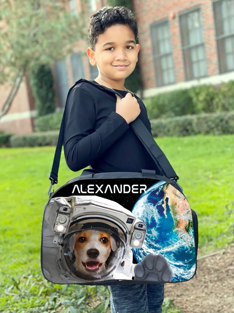 Personalized Full Color Backpacks / Lunch Bag / Duffel Bag - Space Dog