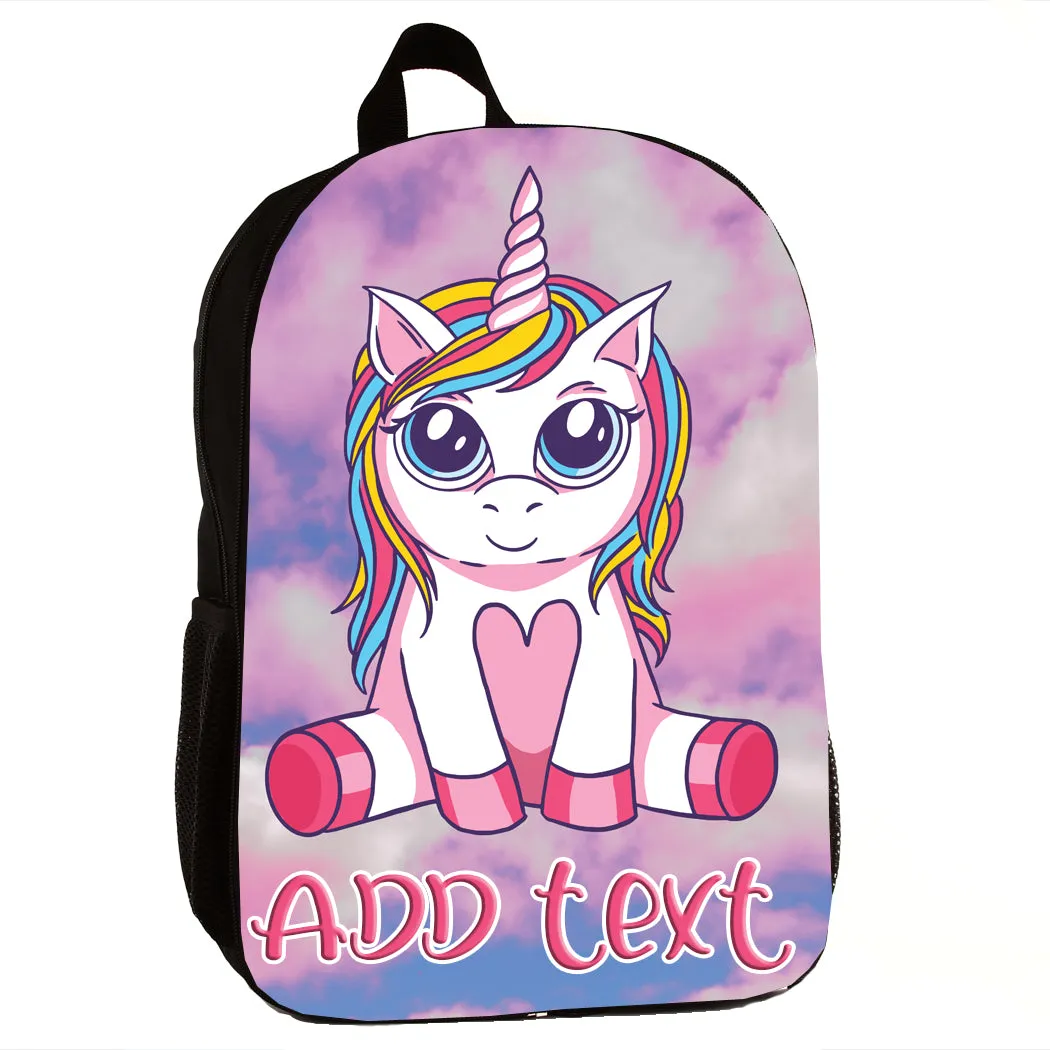 Personalized Full Color Backpacks / Lunch Bag / Duffel Bag - Unicorn Baby