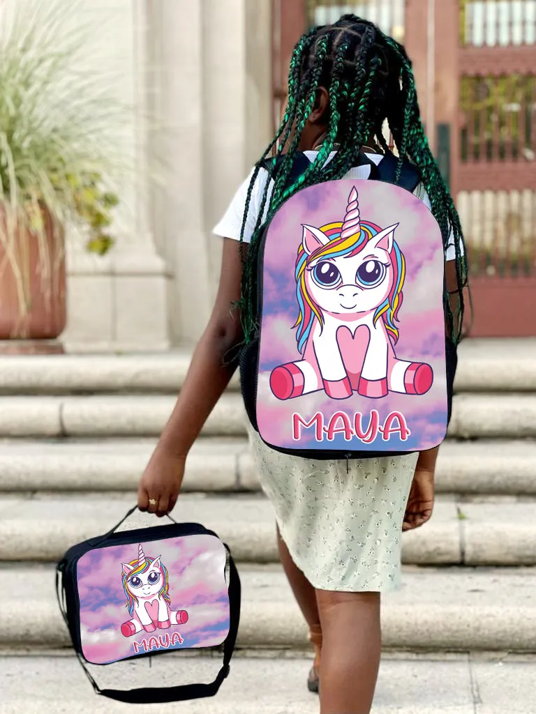 Personalized Full Color Backpacks / Lunch Bag / Duffel Bag - Unicorn Baby