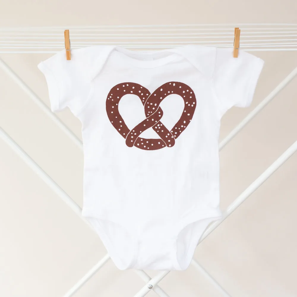 pretzel baby, one piece baby bodysuit, Philly baby, German baby