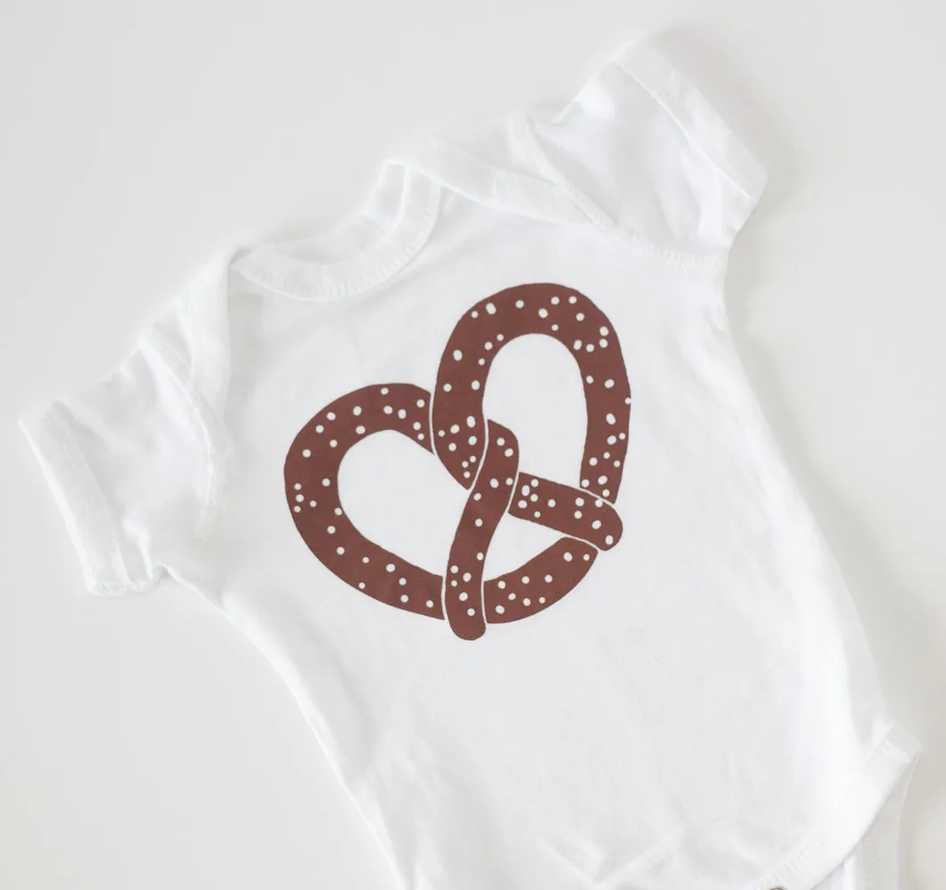 pretzel baby, one piece baby bodysuit, Philly baby, German baby