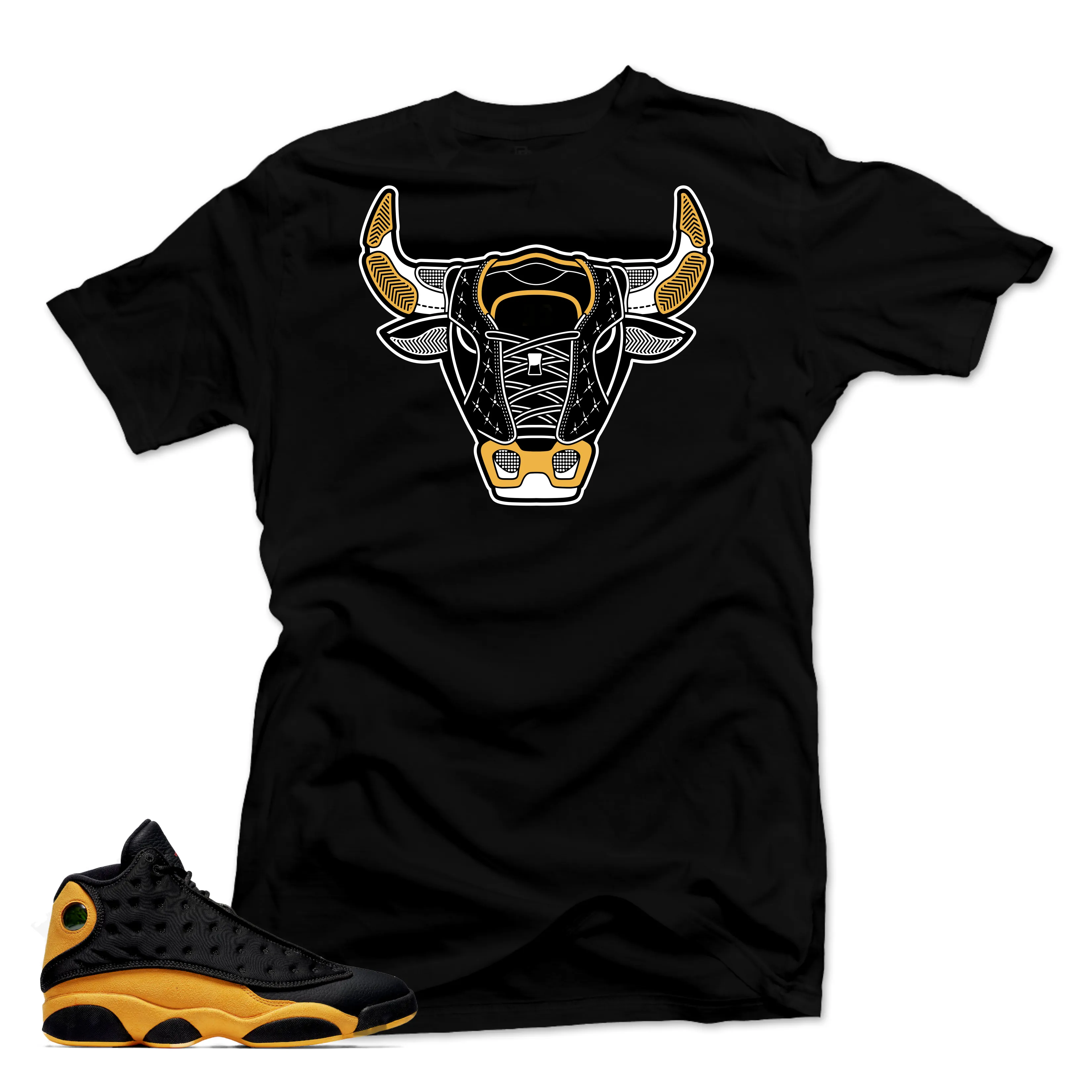 Shirt to Match Jordan Retro13 Carmelo Anthony Shirt-BULL 13 Black Tee