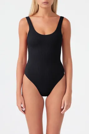 Signature Scooped Back One Piece - Black