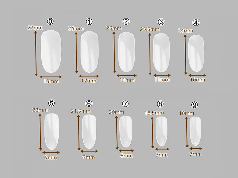 Single Size Oval Shape Full Cover False Nail Art Tips