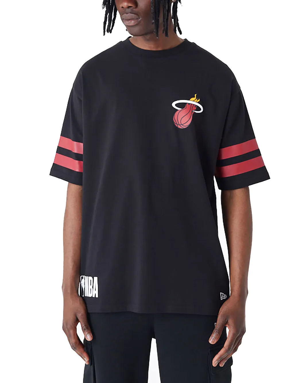 T-Shirt Oversize Miami Heat NBA Arch Graphic - Nero