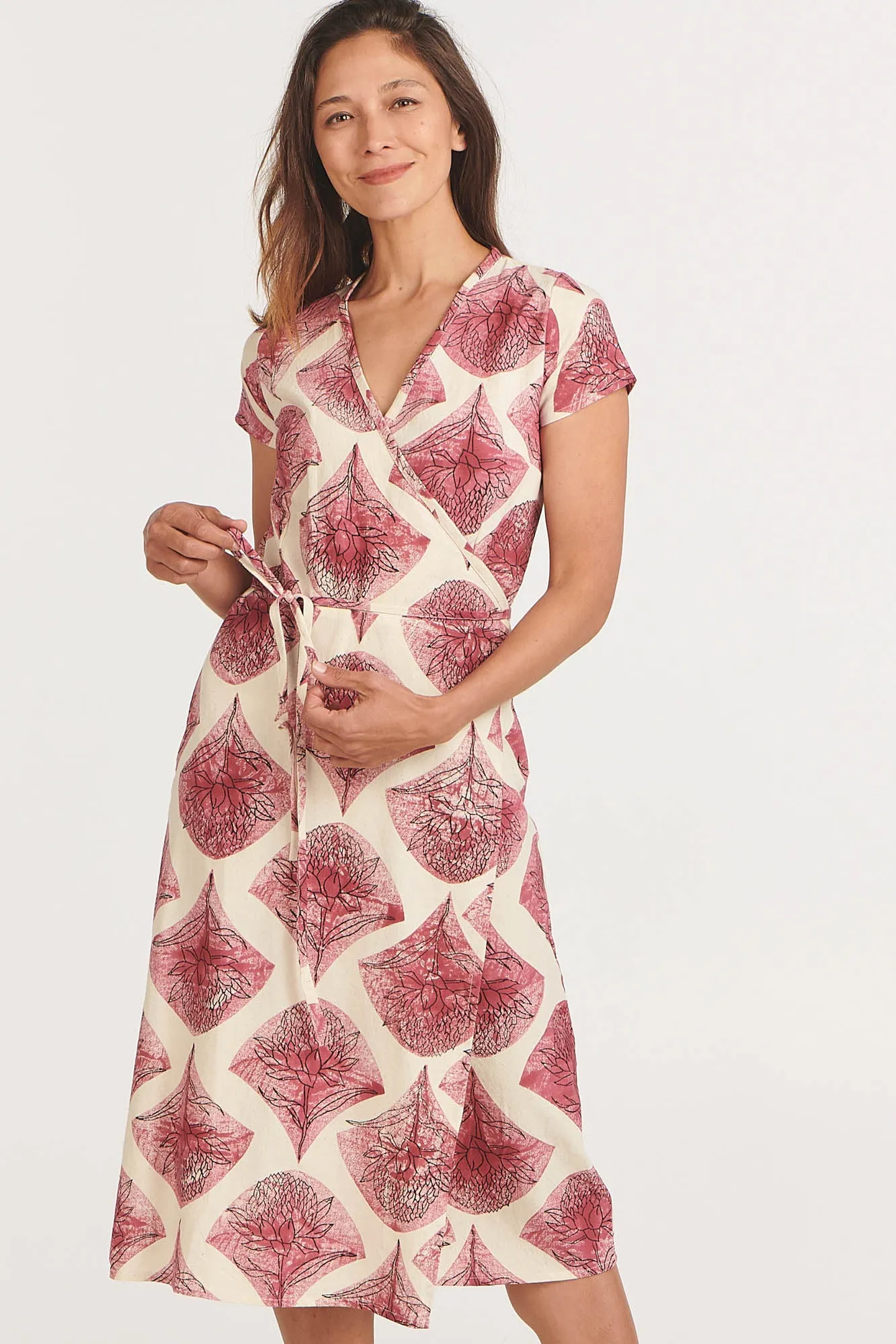 Tilly Wrap Dress Raspberry Waratah