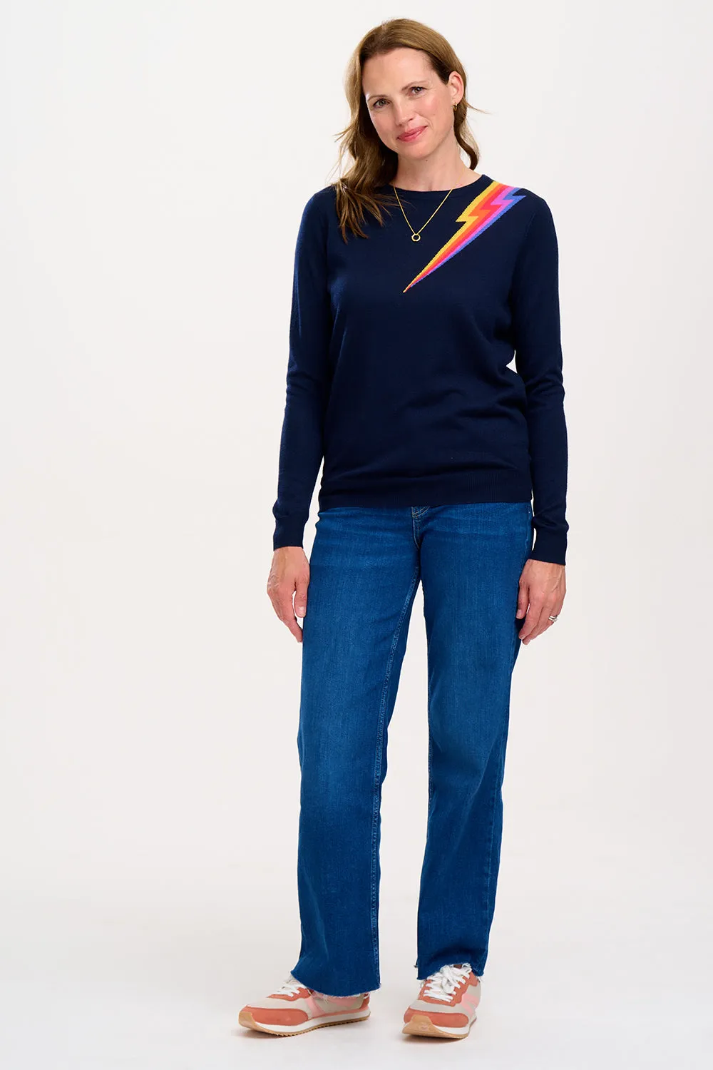 Velma Jumper - Navy, Sunset Lightning Flash