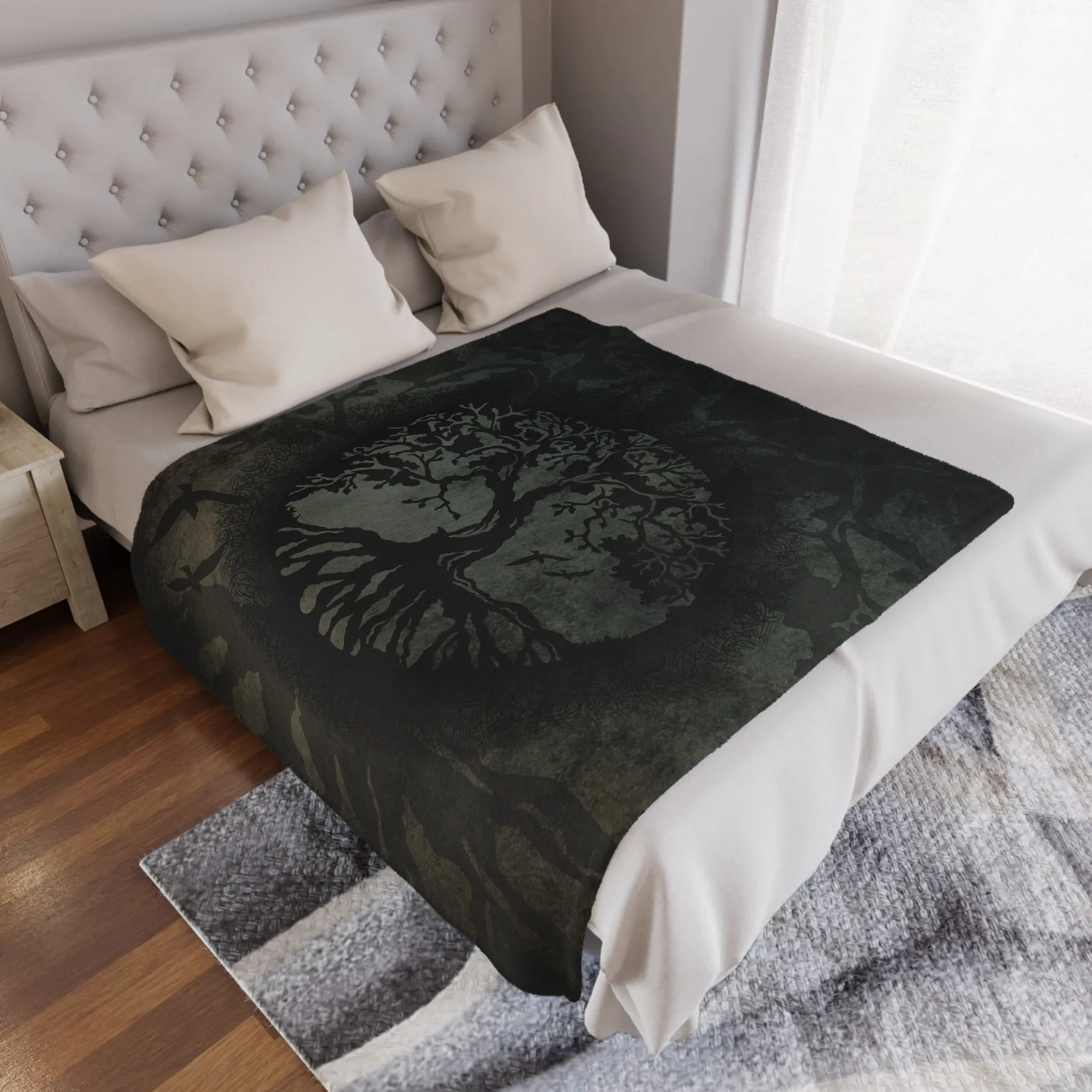 Yggdrasil World Tree of Life Velveteen Plush Throw Blanket